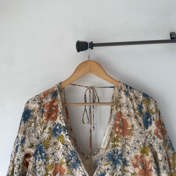 Saltwater LUXE S Floral Peplum Blouse Top - Picture 4 of 10
